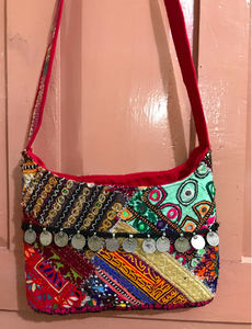 Bohemio Kutch bordado tela Vintage Banjara bolso de la honda - Product Image 2