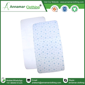 Juego de sábanas de cuna de bebé de algodón estándar liso e impreso de un solo Jersey orgánico 100, Sábana de cuna ajustada personalizada de alta calidad - Product Image 3