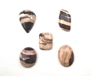 Cabujones sueltos de jaspe de coco de 5 piezas de alta calidad, piedras preciosas naturales de diseño multiforma suaves para la fabricación de joyas - Product Image 2