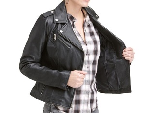 Ladies Autumn Coat Black Motorcycle Leather Jacket Zipper Plus Size Womens New Fashion Tops Outerwear Wholesale - Product Image 4
