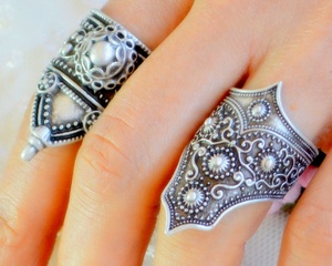 Pouf uomo impero argento re autentico tubo largo Design storico uomo anello antico modello - Product Image 6