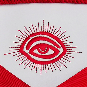 Tablier de maître artisanal maçonnique Regalia avec cuir brodé et tissu Point de croix et chef-d 'œuvre de couture - Product Image 3