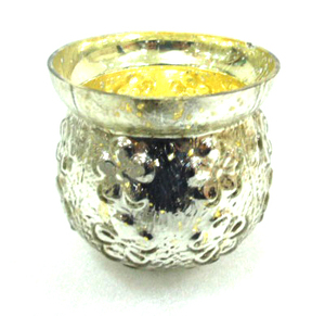 Bougeoir en verre votif argenté au mercure, décoration de la maison pour mariage/fêtes - Product Image 5