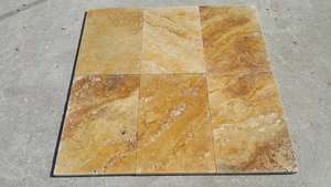 Ensemble de carreaux en travertin jaune doré, motif pavé, fabriqué en Turquie, carrelage en pierre beige doré, marbre turc, travertin - Product Image 4
