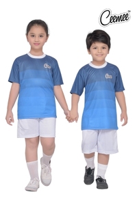 Conjunto Deportivo Unisex de Algodón de Excelente Calidad, Camiseta de Cuello Redondo y Pantalón Corto, Logotipo Personalizado para Niños de Primaria - Product Image 2