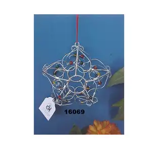 Hot Koop Kerstboom Ambachtelijke Metalen 3D Star Bloemvorm Opknoping Ornament Voor Kerst Decoratie