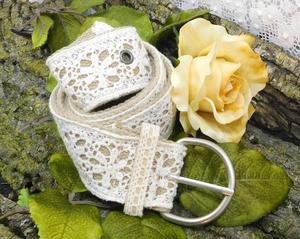 Handmade Happiness <b>white</b> <b>lace</b> belt, braided belt - Product Image 1