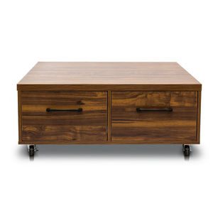 Table basse en bois de luxe moderne avec coussin rembourré doux |   Table basse de style ottoman pour salon |   Bois de qualité supérieure - Product Image 5