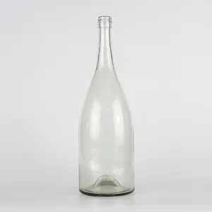 Botol Kaca Anggur Sampanye, Tutup Sekrup Bentuk Burgundy Bening 1500Ml