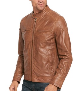 Chaqueta de cuero estilo vintage para hombre hecha con cuero real aspecto retro cierre de cremallera de ajuste clásico y bolsillos funcionales - Product Image 3