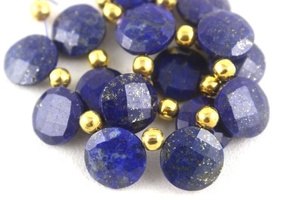 Cuentas Briolette con Forma de Moneda Facetada, Piedra Preciosa de Lapislázuli Natural, Joyería Hecha a Mano de Alta Calidad, Venta Al por Mayor - Product Image 3