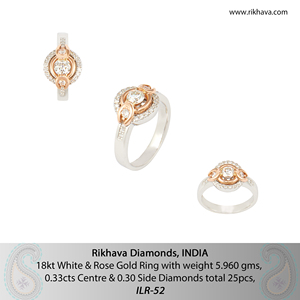 ชุดแหวนแต่งงานประดับเพชรทองคำขาว18kt สำหรับเจ้าสาวและเจ้าบ่าว - Product Image 6