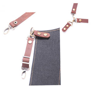 Tablier en jean de barbier, toile lavée, barbier professionnel, tablier en jean bleu pour hommes, tablier de barbier - Product Image 6