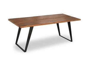 Table à manger industrielle solide en bois d'acacia de bord vivant avec des meubles de maison de jambe en métal pour la salle à manger - Product Image 3