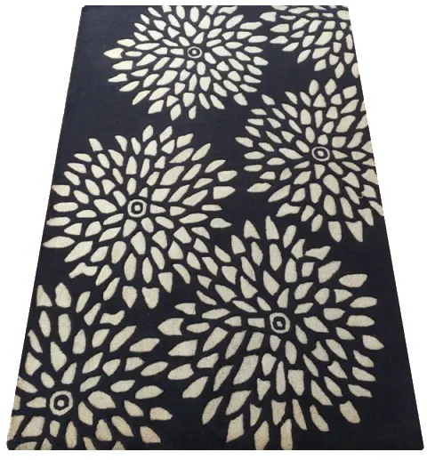Индийский коврик ручной работы, цветочный дизайн, сделанный из шерсти для интенсивного движения Вашего дома и интерьеров