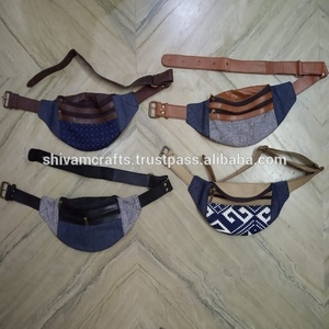 Sacs de ceinture de taille en cuir de concepteur avec des jeans en coton patchwork modèle à la mode sac de taille de la mode de l'Inde exportations en gros qualité - Product Image 1