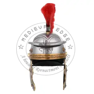 Roman Officer Centurion Histórico Capacete Armadura 18g Aço Roman Capacete Rústico Vintage Home Decor Presentes