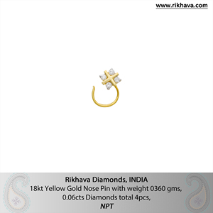 Mejor moda JWELERY Indian 18kt oro amarillo diamante nariz Pin calidad asegurada para compromiso boda o regalo - Product Image 6