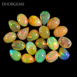 Natural Ethiopian Opal Cabochon Crystal Gemstone Ethiopian Opal Fire Cabochon Loose Gemstone Flat Back Gemstone - Product Image 2