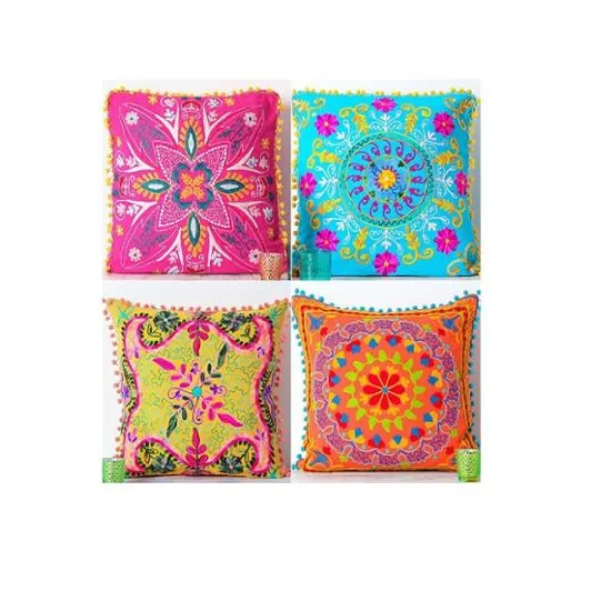 Pillow Cases Suzani Square Pillow Handmade Uzbek Cushion Cover Wholesale Trending Embroidered Embroidery 100% Cotton ALIKCC0278