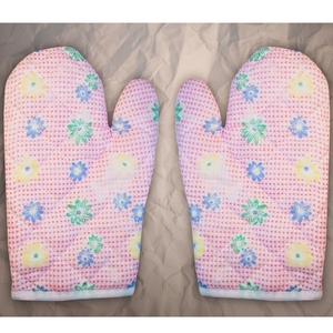 Mitaines de four 100% coton à motif uni violet clair Gants haute température pour la cuisine et le four - Product Image 3