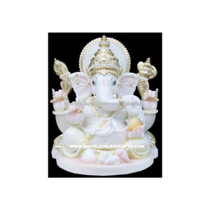 Statue décorative en marbre Ganpati - Product Image 1