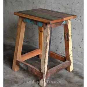 Antique Recycled Wooden Vintage & Industrial Kitchen Furniture Use Solid Wood Stool