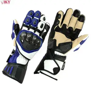 Top Quality Motorbike Racing gloves Blue Leather Motorcycle Motorbike Biker Gloves motorbike safety gloves