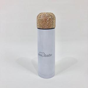 Botella de Agua de Lujo con Diseño de Joyas Doradas, Termo Personalizado al por Mayor para Bebés Recién Nacidos con Clip para Chupón, Diseño Floral, Libre de BPA, Hecho de Vidrio - Product Image 3