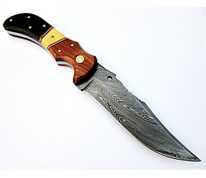 Couteau de chasse à lame fixe fait à la main avec manche en bois, couteau de survie en plein air - Product Image 1