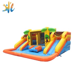 Doble piscina palm árbol <span class=keywords><strong>casa</strong></span> inflable <span class=keywords><strong>con</strong></span> tobogán de agua - Product Image 1