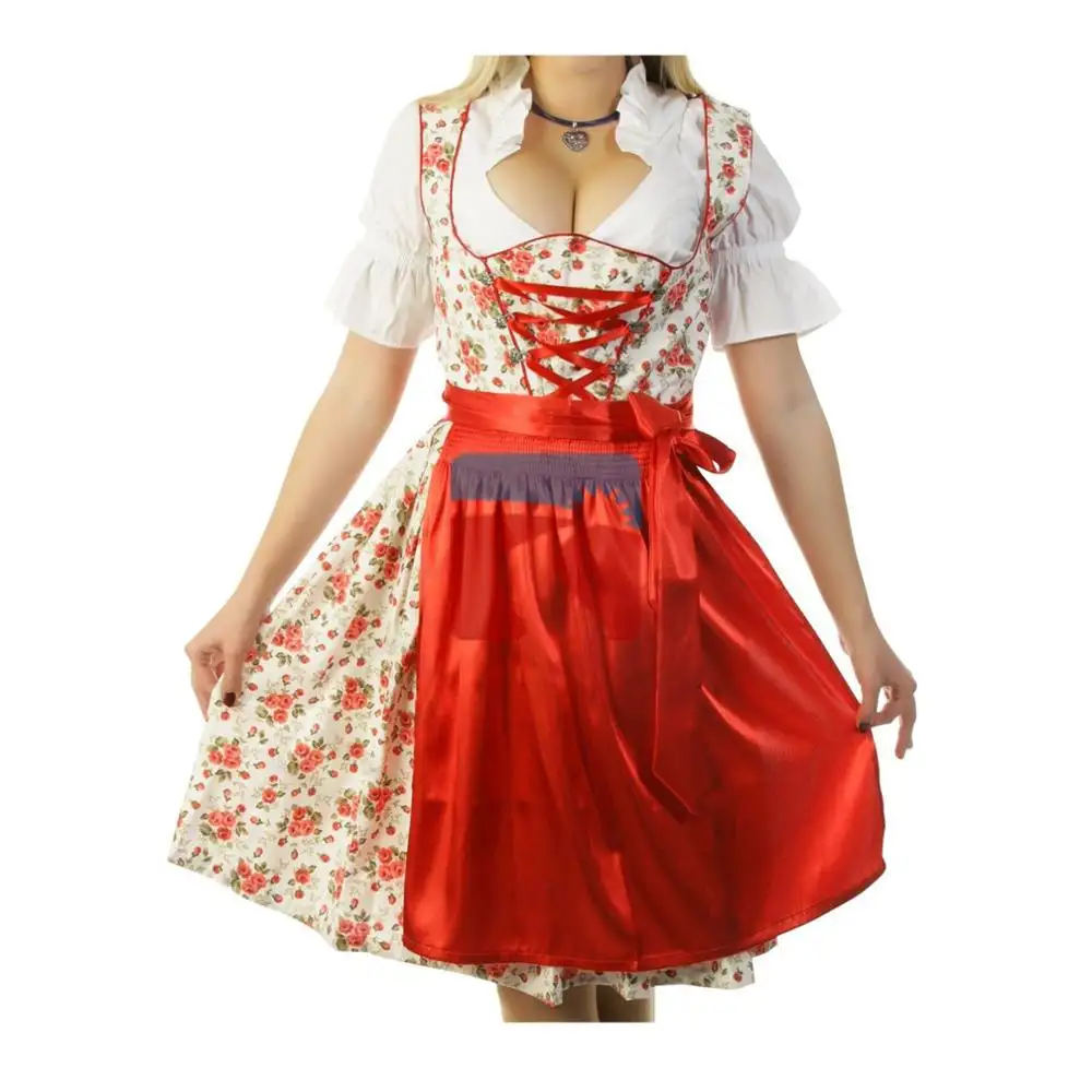 여자 독일 바이에른 Dirndl 드레스 옥토버 페스트 전통 맥주 소녀 의상 앞치마 연회 이벤트 메이드 민족 스타일 드레스