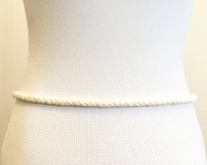 Cinturón de cuerda de algodón tejido marrón blanco Hecho a mano Magic - Product Image 1