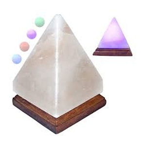 Lámpara de sal USB de pirámide blanca ecológica de alta calidad, artesanía Natural, diseño triangular, Himalaya-Sian Enterprises, técnica tallada - Product Image 6