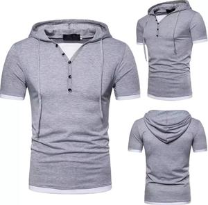 เสื้อมีฮู้ดแขนสั้นสำหรับผู้ชาย,เสื้อสเวตเตอร์แบบสวมศีรษะมีฮู้ดทรงไฮสตรีทพิมพ์ลายโลโก้แบบกำหนดเองฤดูใบไม้ร่วงไซส์ใหญ่พิเศษ - Product Image 5