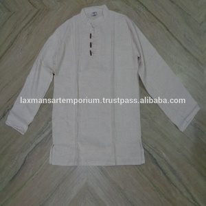 Couleurs unies coton chanvre kurta coton mode kurta coton imprimé kurta chanvre imprimé kurta pour l'hiver - Product Image 1