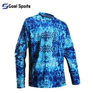 Maillots de pêche de protection en plein air chemises de pêche Ciclismo tissu sublimé personnalisé à manches longues blanc bleu personnalisé - Product Image 3