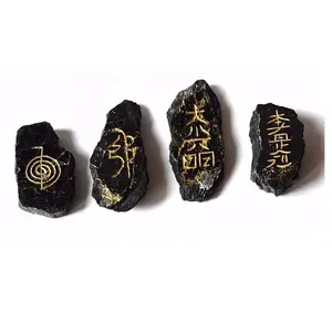 Black tourmaline Usai reiki symbol Oval Set Wholesaler Manufacturer..