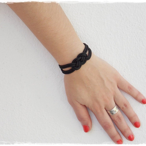 สร้อยข้อมือเชือกถักทำมืออย่างสวยงาม สร้อยข้อมือเชือกสีดำ - Product Image 1
