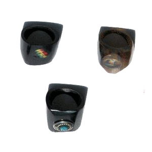 Bagues en corne sculptée Tribal, Art de bijoux sud-américain avec pierres et Images, Images et dessins d'images - Product Image 1