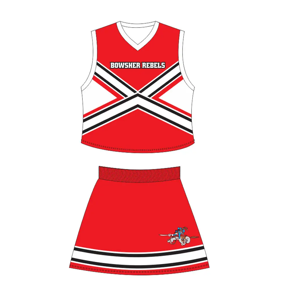 Beste Oem Service Custom Sublimatie Printproces Cheerleader Uniform Sexy Cheer Toonaangevende Uniformen