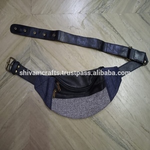 Sacs de ceinture de taille en cuir de concepteur avec des jeans en coton patchwork modèle à la mode sac de taille de la mode de l'Inde exportations en gros qualité - Product Image 4
