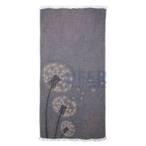 ผ้าขนหนูธรรมชาติจากตุรกี 100% ผ้าฝ้าย - ผ้าห่มปิกนิก ผ้าคลุมเตียง ใช้ได้หลากหลาย สีเบจ ทอแบบแจ็คการ์ด - Product Image 1