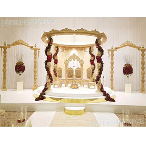 Mandap en bois de mariage Raj Mahal, magnifique mandap en bois pour mariage royal, mariage indien, mandap en bois exclusif, décoration d'événement au Royaume-Uni - Product Image 1