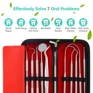 Juego de 10 Piezas de Herramientas Dentales de Acero Inoxidable para Limpieza de Dientes, Kit de Higiene Bucal con Limpiador de Placa y Palillos para Sarro - Product Image 5