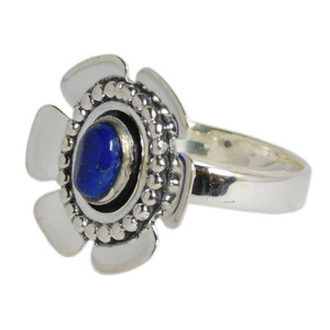 แหวนพลอย Lapis สีน้ำเงินแท้ทำด้วยมือ925แข็งเครื่องประดับเงินสเตอร์ลิงแหวนเวอร์เมอร์ - Product Image 2