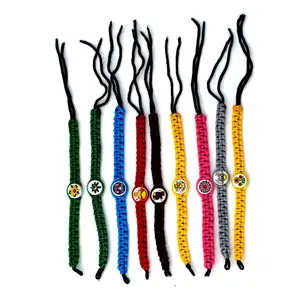 Bracelets d'amitié tissés en macramé avec des céramiques, bijoux artisanaux péruviens faits à la main, produits en gros - Product Image 1