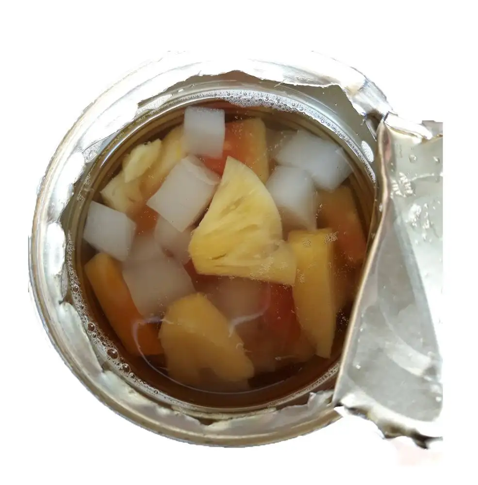 Cocktail de Fruits tropicales en boîte, Fruits mélangés, Nata de Coco en tasse légère