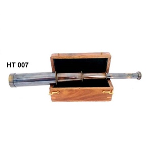 Handmade Modern Outdoor Sky Telescope Customized logo Print <b>Brass</b> Telescope With Wooden Box for Decor - Product Image 1