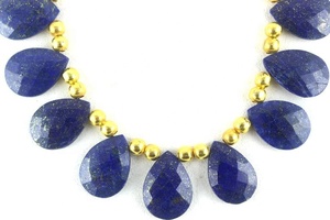 Merveilleuse Collection 1 brin en forme de poire à facettes naturelles Lapis Lazuli pierres précieuses Briolette perles faisant des bijoux faits à la main - Product Image 5